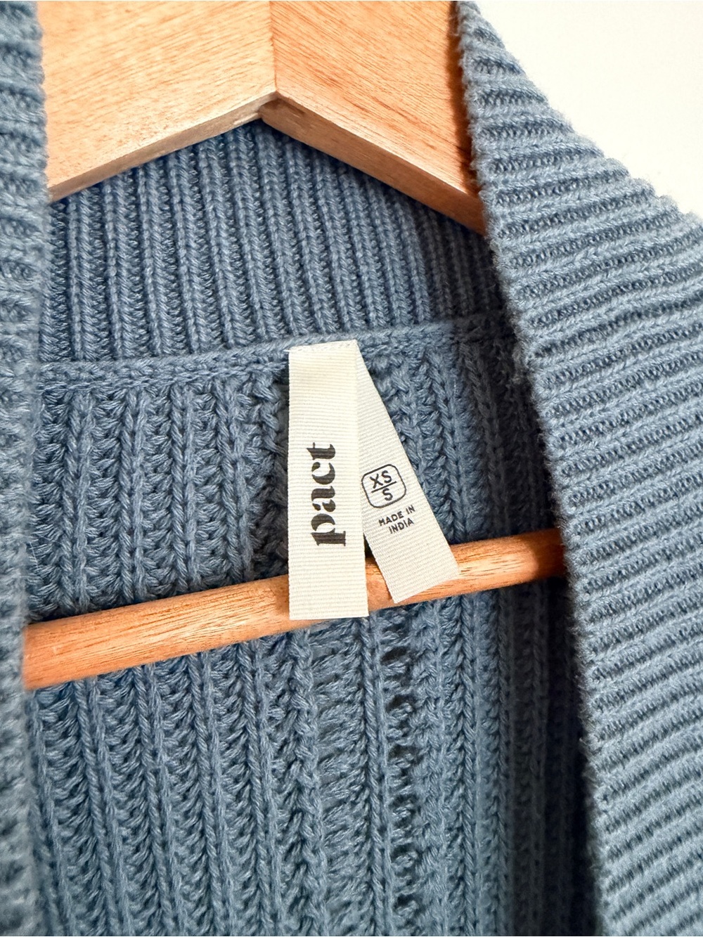 PACT 100% Organic Cotton Long Open Cardigan - Dusty Slate Blue XS / S - Picture 2 of 8